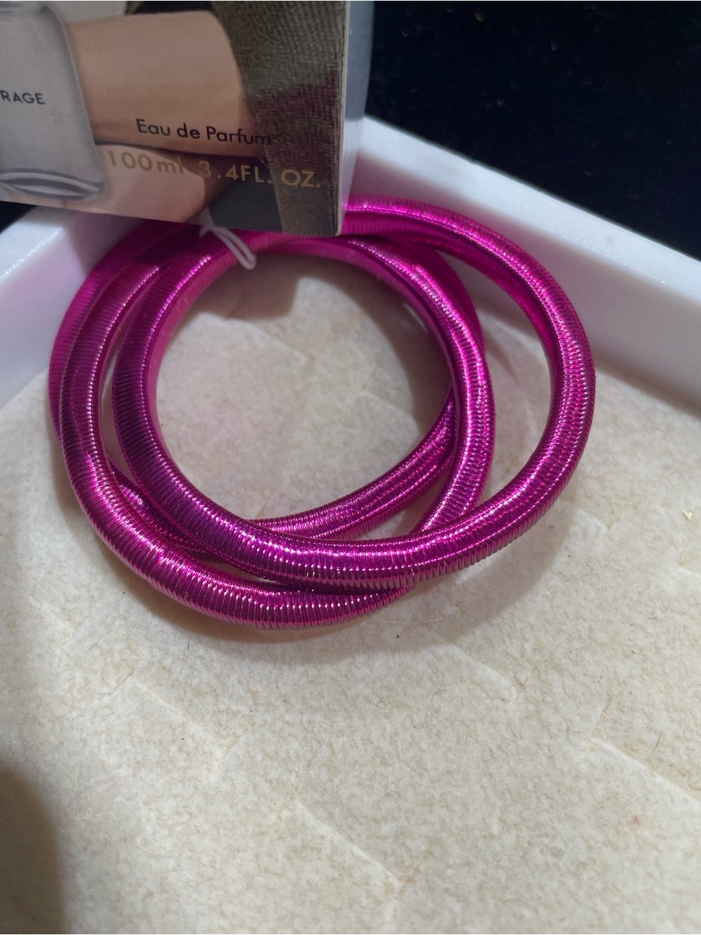 Metallic Magenta Coil Bracelet Set